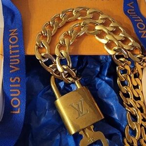 LOUIS VUITTON LOCK & KEY AND CHAIN